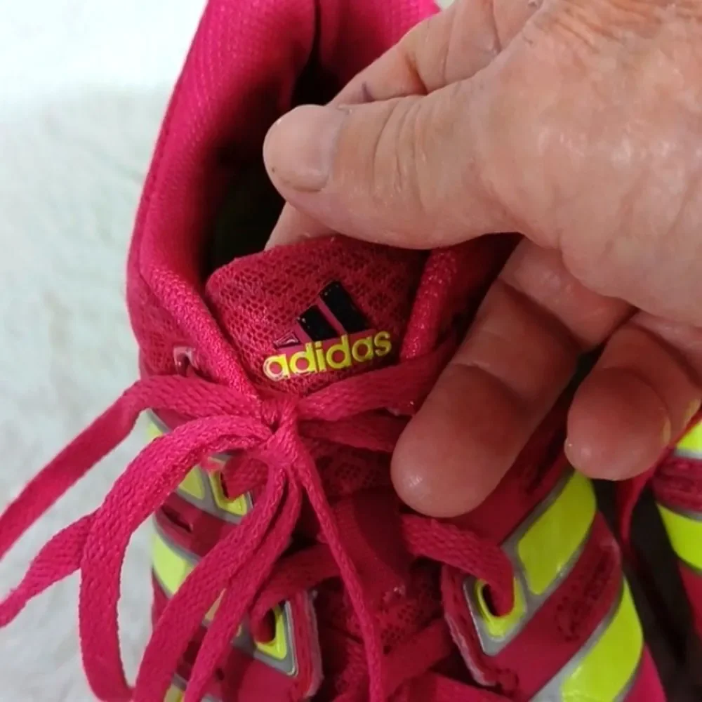 Adidas Women's Pink & Neon Yellow #2411963 Track Running Sneakers sz 6 M